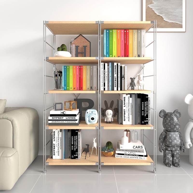 落地钢木书架日式置物架简约收纳展示架书房多层置物架阳台储物架,收纳整理,书桌收纳置物架,淘宝优惠券,粉丝福利购,淘宝优惠卷