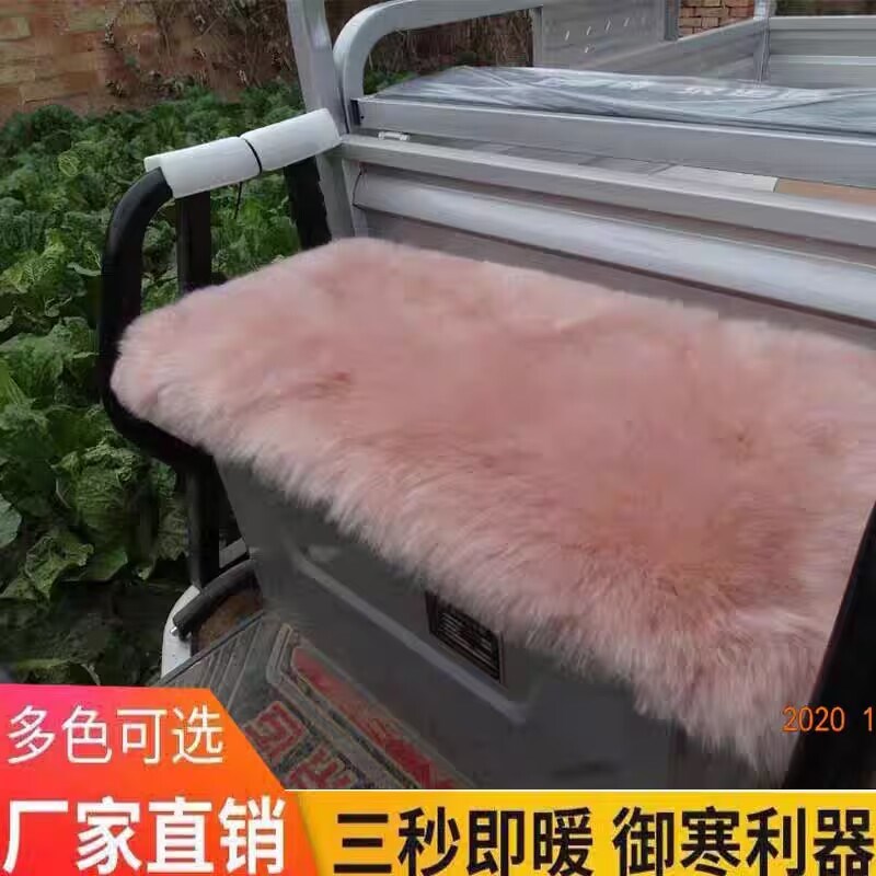 2020新冬季加厚羊毛电动三轮车前坐垫套保暖防滑皮毛一体通用座垫