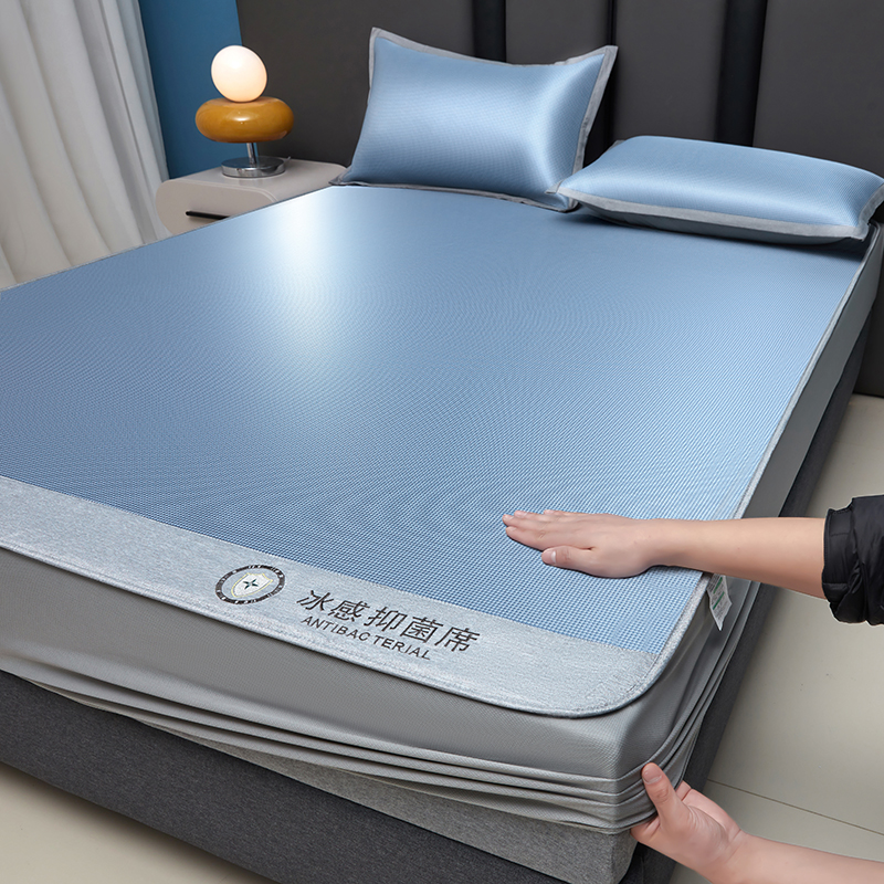 夏天冰丝凉席三件套可水洗机洗夏季软席子床单床笠2024新款母婴级