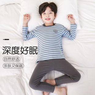 儿童秋衣秋裤纯棉a类套装男童保暖内衣秋冬童装全棉中大童棉毛衫