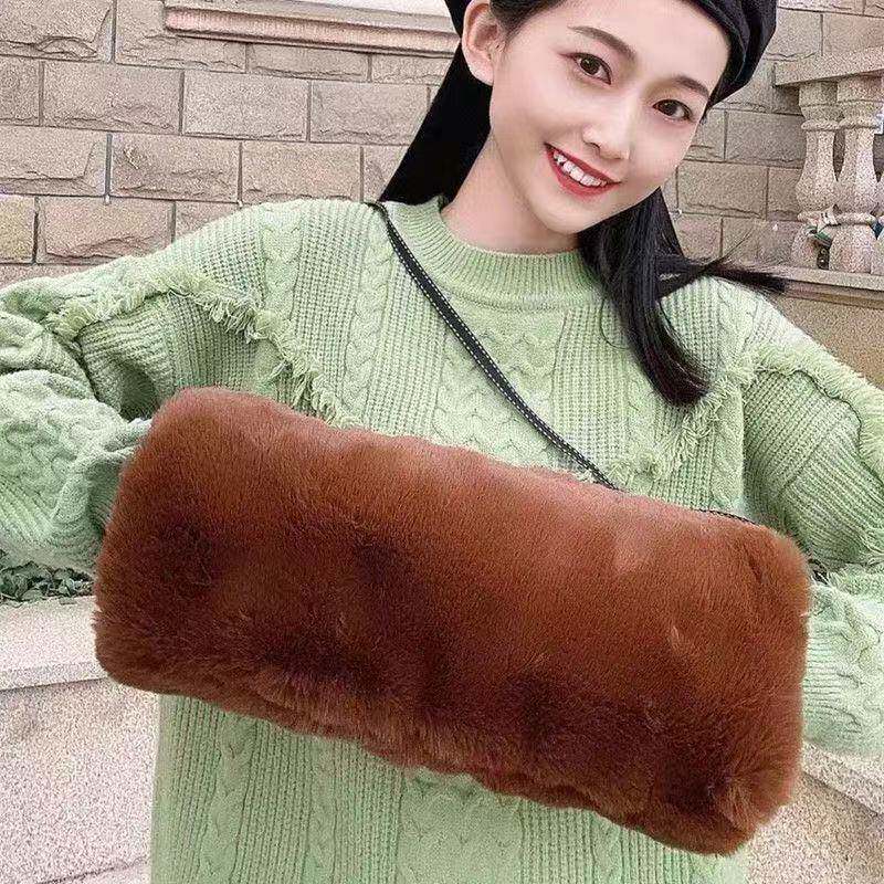 暖宝宝加棉加厚暖手筒不能充电毛绒加厚保暖袖套手捂子送中老年人