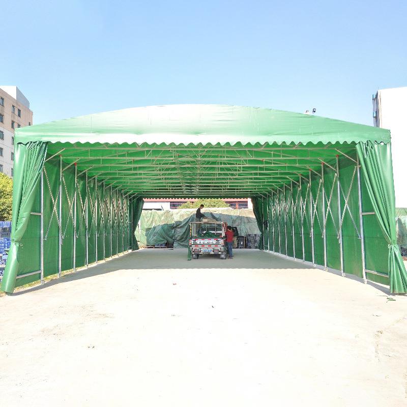 推拉蓬大型移动帐篷仓库伸缩式雨棚活动收缩棚户外折叠遮阳篷