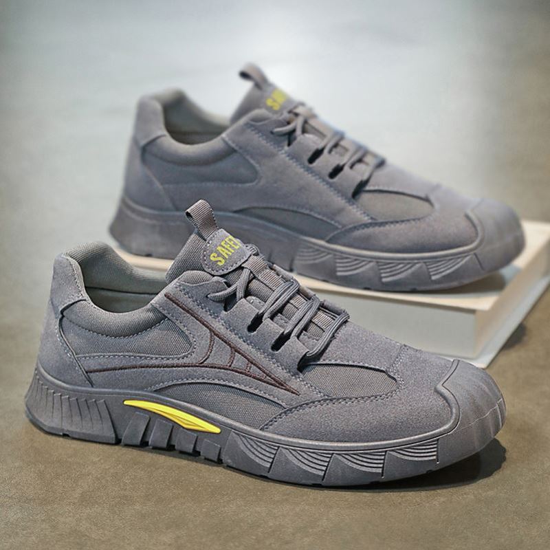 劳保鞋男夏季透气耐磨秋季防滑工作鞋子男士黑色运动增高老爹男鞋