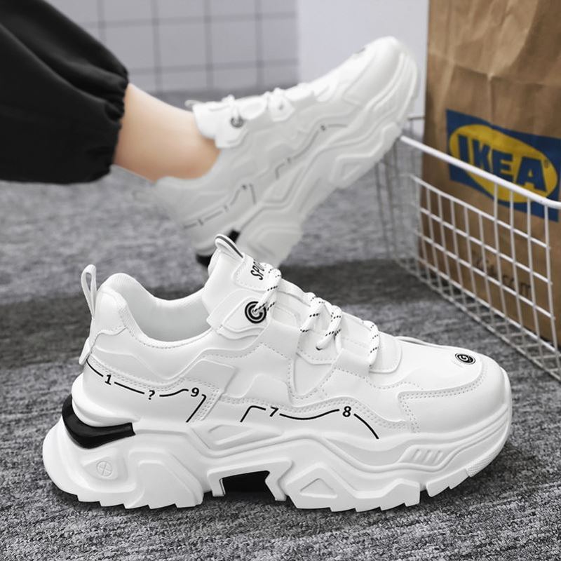 新款秋冬劳保工作鞋男士老爹鞋潮防滑耐磨防水休闲鞋增高运动靴子