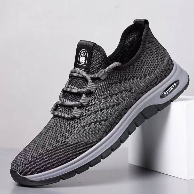 老北京布鞋男鞋夏季透气网面鞋男士防臭跑步鞋中老年运动休闲网鞋