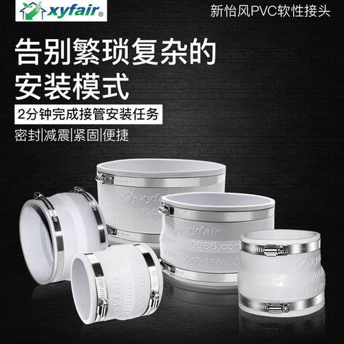 新风系统管道风机连接件软性接头pvc管软接头尺寸减震密封新风机