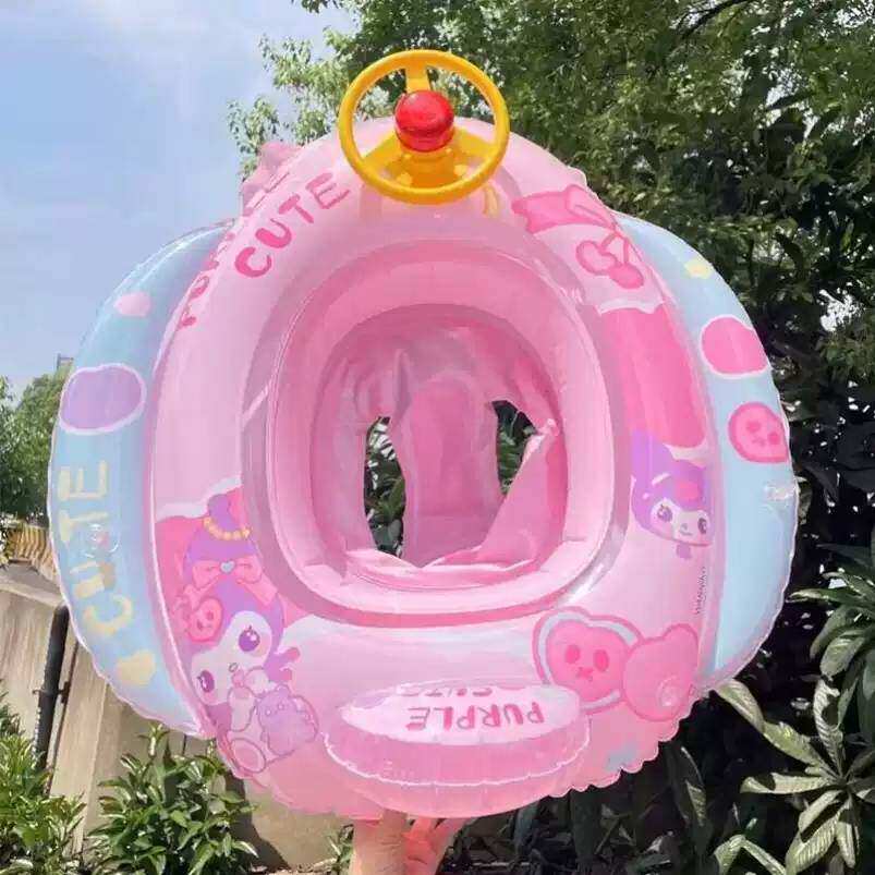 泳圈儿童加厚救生圈充气浮圈腋下防侧翻坐圈游泳圈宝宝卡通游泳圈