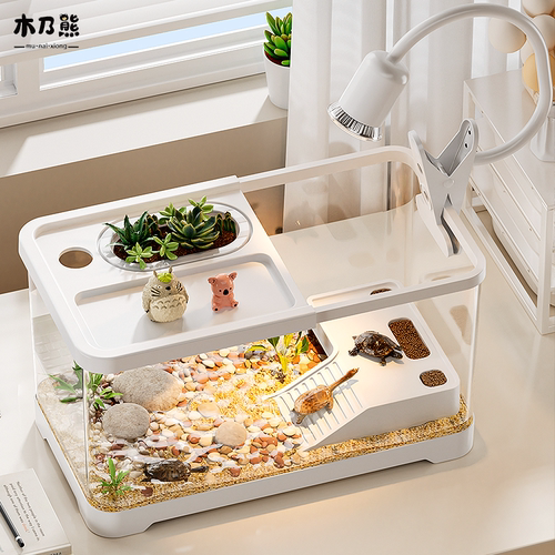 乌龟饲养缸小型生态造景爬台龟缸