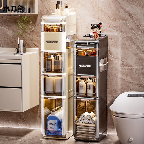 夹缝收纳柜多层带轮洗漱台置物架