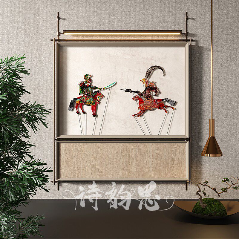 新中式皮影戏装饰画壁灯客厅沙发背景墙挂画饭厅壁饰挂件壁挂