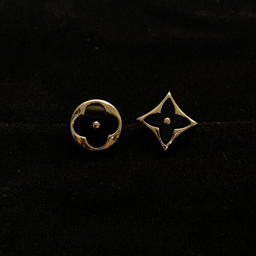 S925纯银金色四叶草耳环女耳饰