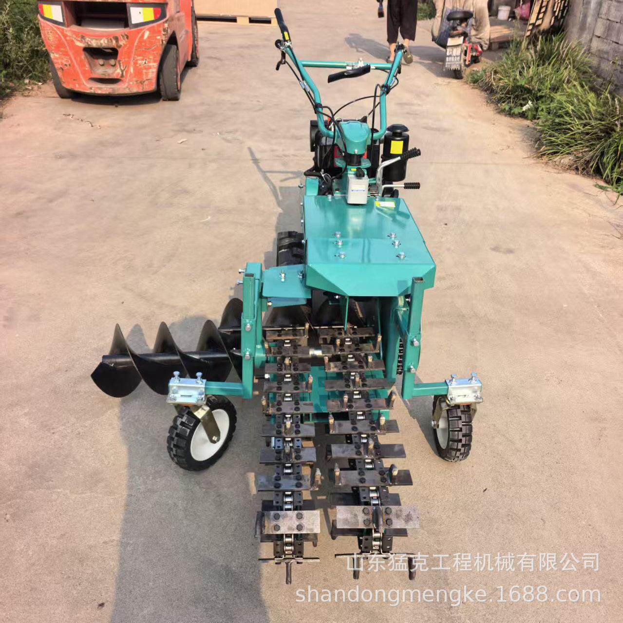 手扶式硬土链条开沟机果树行间距开槽链条机深浅可调链式挖沟机