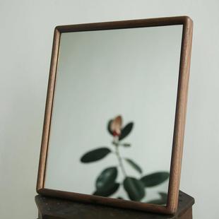 夜雨春山梳妆镜 黑胡桃木桌面复古中式挂墙礼物台式化妆镜子