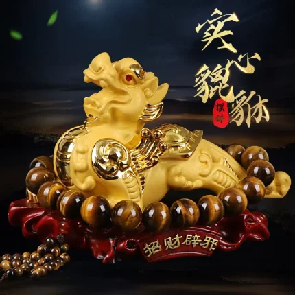 汽车高档摆件绒沙金电镀貔貅麒麟招财纳福中控台车内饰装饰工艺品