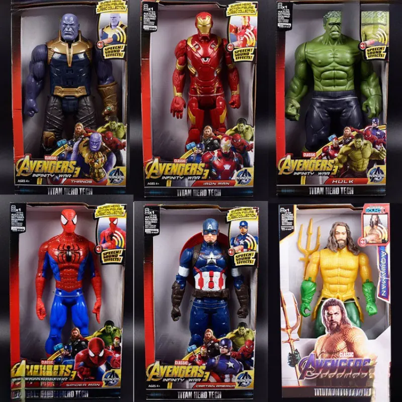 可声光版可动绿巨人钢铁侠美国队长灭霸公仔人偶玩偶摆件手办