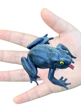 软胶仿真青蛙黑色儿童玩具过家家认知吓人蛤蟆两栖爬行小动物模型