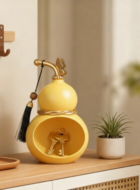 创意陶瓷葫芦摆件家居装饰收纳盒桌面整理工艺品玄关摆设