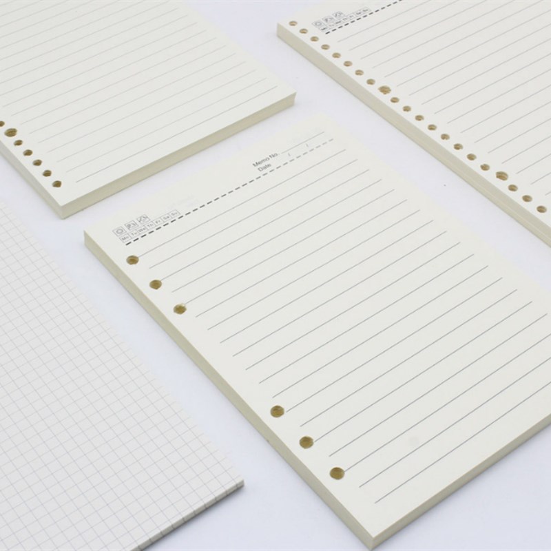 3本装活页笔记本替芯活页芯纸替换芯A5B5米黄护眼6孔9孔20孔26