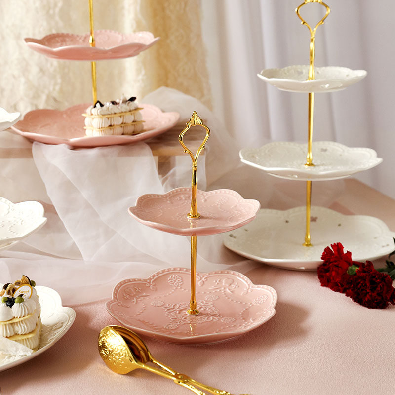 欧式水果盘架客厅多层点心架子美容院糖果盘下午茶蛋糕托盘甜品盘