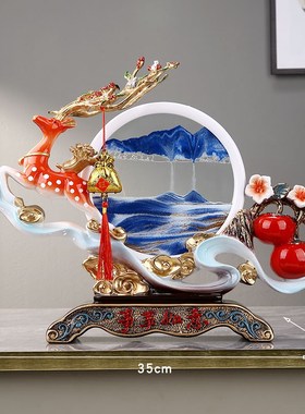 玄关电视柜酒柜福鹿葫芦流沙画沙漏乔迁装饰礼品