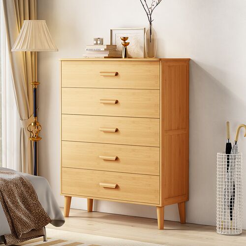 全竹简约现代五斗柜收纳储物柜多抽屉卧室立柜宝宝衣柜多层家用柜