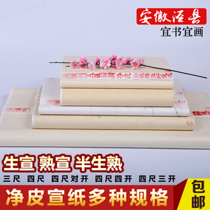 梅雅轩四尺宣纸张半生半熟宣纸书法毛笔练习纸初者