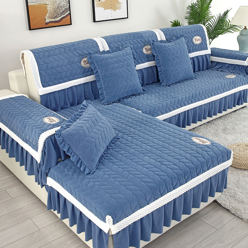 沙发垫简约现代欧式滑冬季加厚毛绒贵妃套罩巾四季通用全包萬能