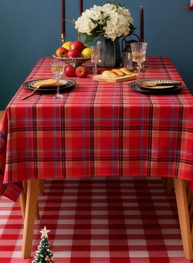圣诞节装饰圣诞桌布红色喜庆christmas背景布茶几布氛围场景布置
