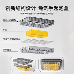 r免打孔香皂盒置物架家用浴室沥水洗漱台 免洗手吸盘肥皂盒壁挂式