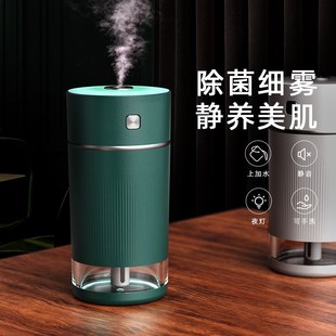加湿器家用小型静音卧室usb充电卧室办公室桌面氛围灯便携大喷雾