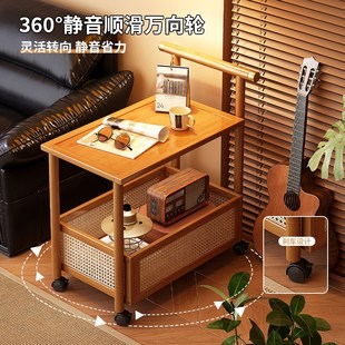 中古小推车家用可移动多功能置物架客厅沙发边几非V实木简易储物