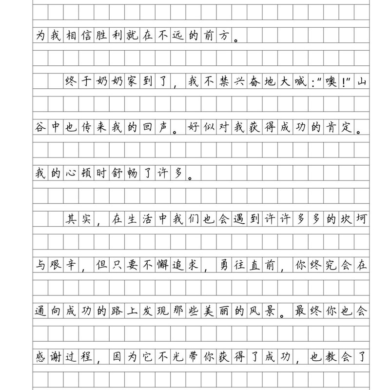 小升初优秀e作文硬笔楷书考试作文格练习字帖硬笔楷书小学初中练