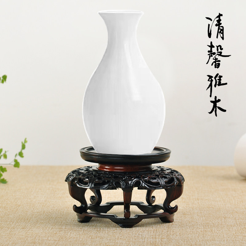 红木酸枝新古典香几瓷器茶壶盆景小花瓶古玩实木圆形摆件底座木托