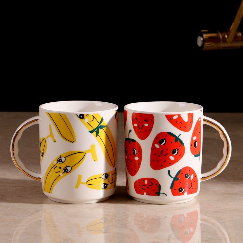 漱口杯牙刷架牙缸可爱果园杯子家用洗漱杯套装创意陶瓷牙刷杯子