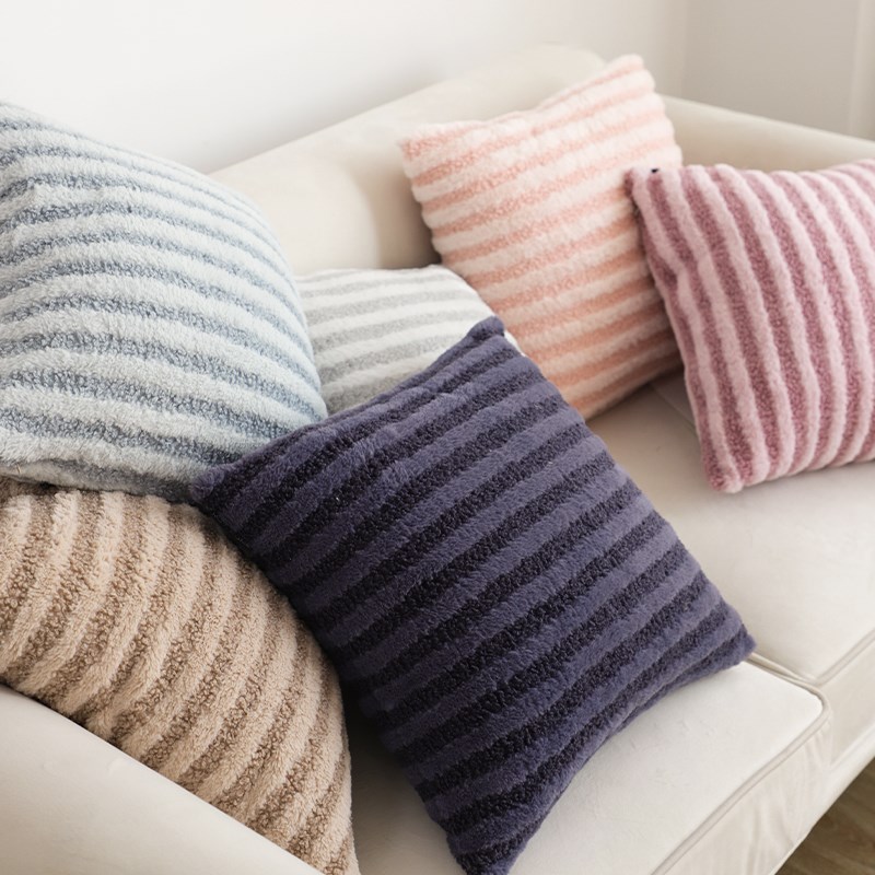加厚软绵绵条纹抱枕客厅沙发靠枕靠垫套不含芯方枕