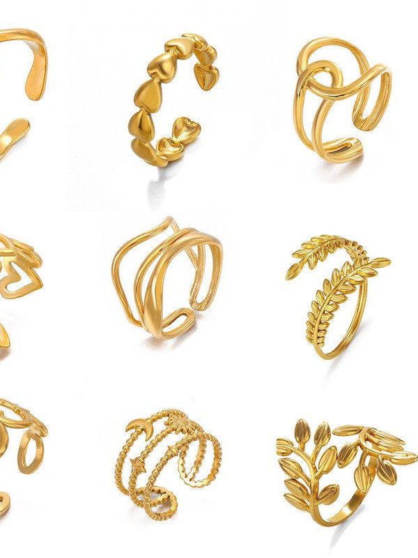 Open ring dames hart kruis roestvrij staal designer ring stijl_voghion.com