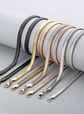 欧美潮流大气扁形蛇骨链