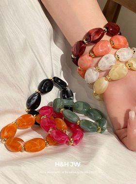 欧美个性时尚亚克力椭圆形手链
