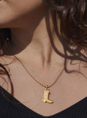 欧美宫廷爵士靴子diy吊坠项链