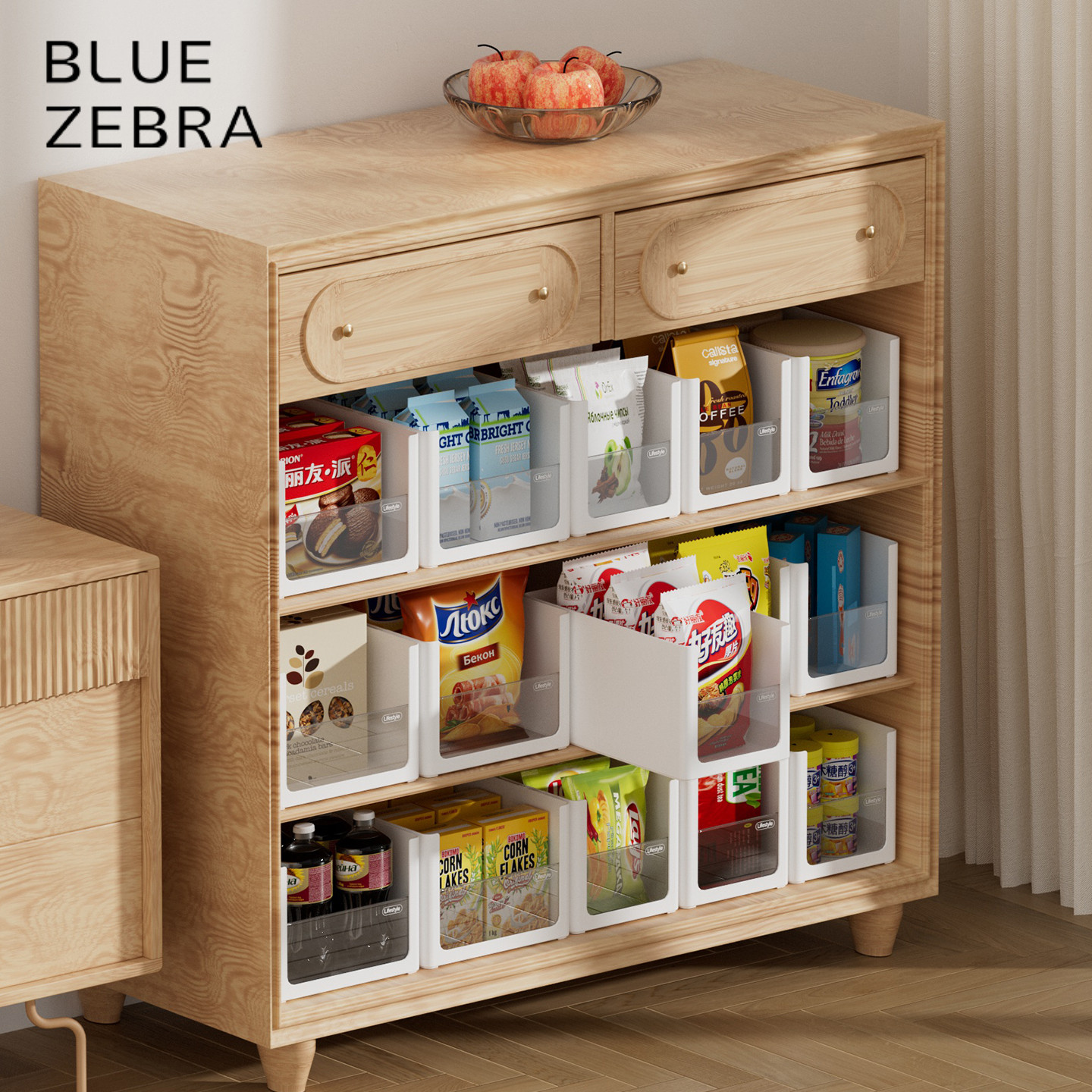 零食柜收纳盒直角抽屉式整理盒子