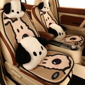 汽车坐垫四季 半包座套女 通用座垫可爱小狗座椅套车载冬季