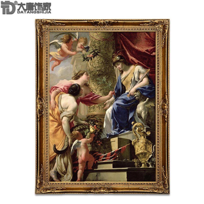 手绘壁画欧式宫廷人物油画定名画和平财富使者 丰收女神