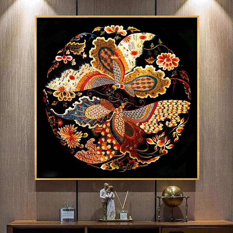 凤求凰十字绣中式古风绣小幅玄关小件画自己绣