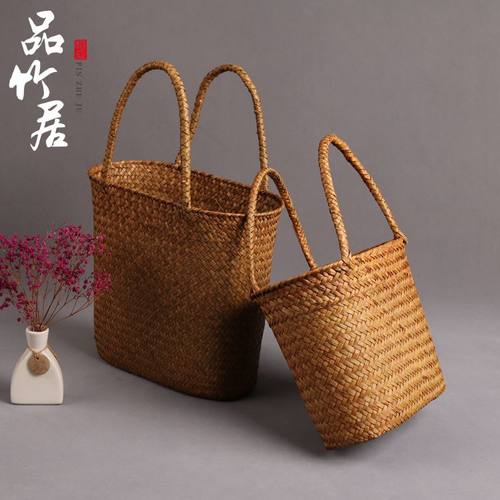 海草收纳篮草编包 收纳包购物篮包环保菜篮杂物收纳包篮筐
