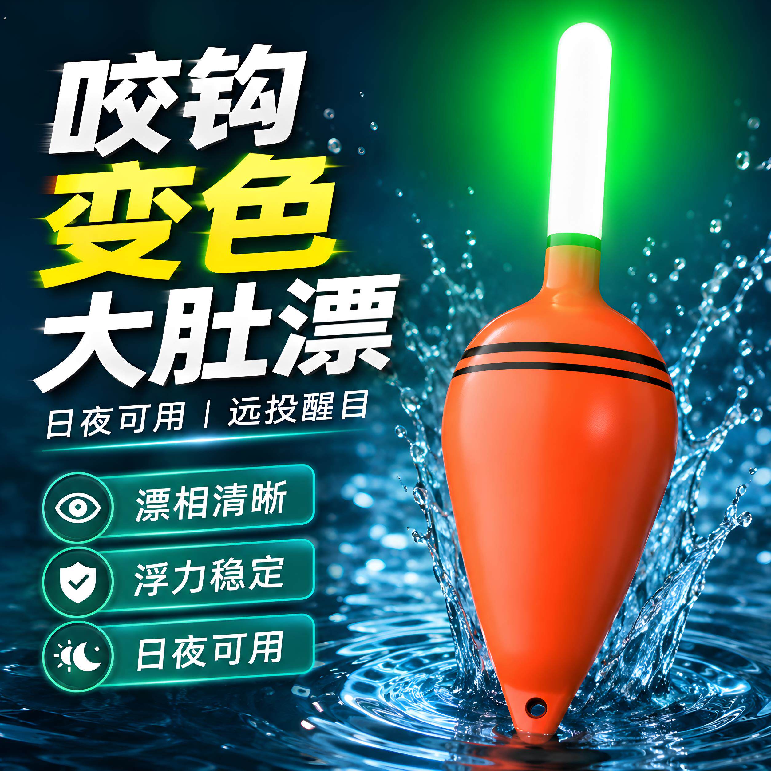 夜光大肚漂鲢鳙用浮漂远投海钓抛竿海杆夜光漂阿波漂滑漂专用浮标