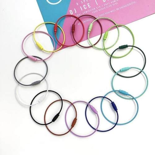 新款糖果色圈环圈大号彩色圆圈家用钢丝绳收纳钥匙扣圈