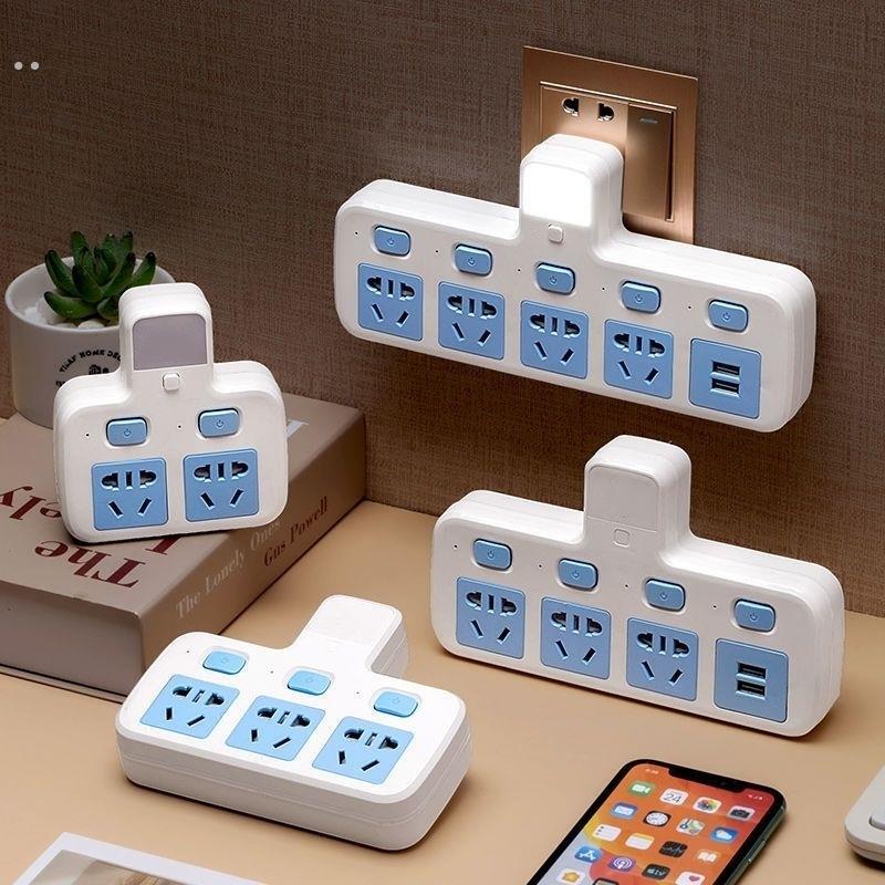 多功能无线插座转换器插头一转多插孔面板家用夜灯带usb插排插板
