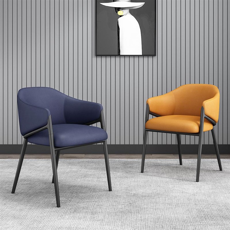 现代简约餐椅厂家家用极简高端酒店餐厅民宿休闲靠背软包椅子