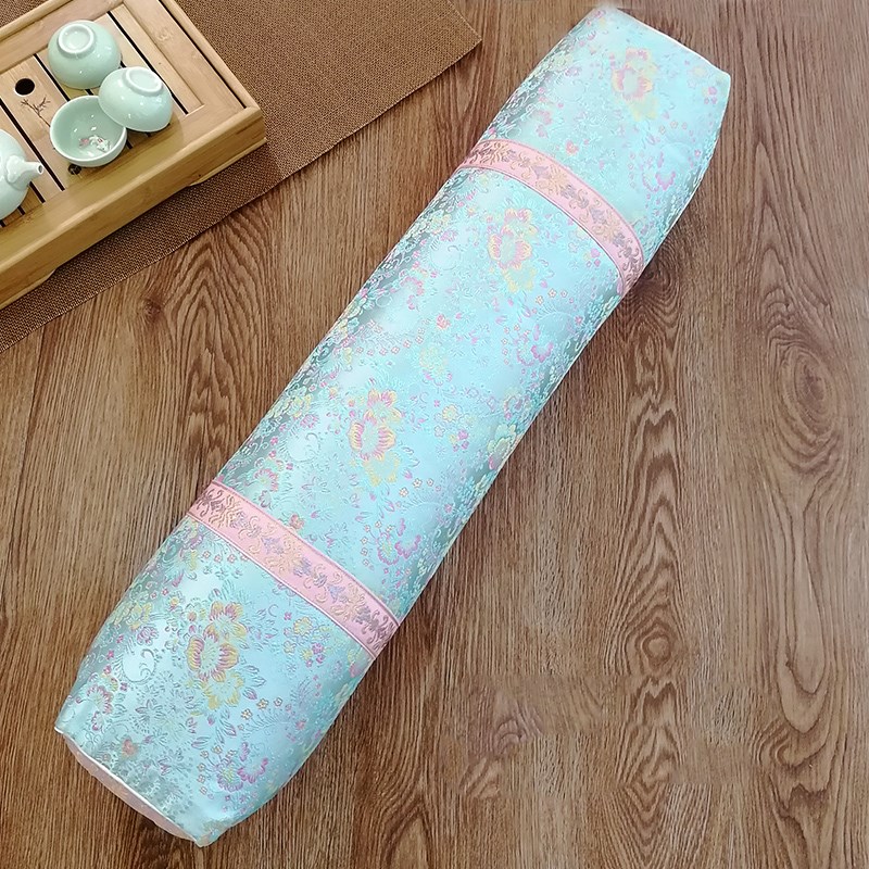 中国风锦缎刺绣包边黑苦荞麦壳荞麦皮助眠牵引颈椎手工仿古高枕头