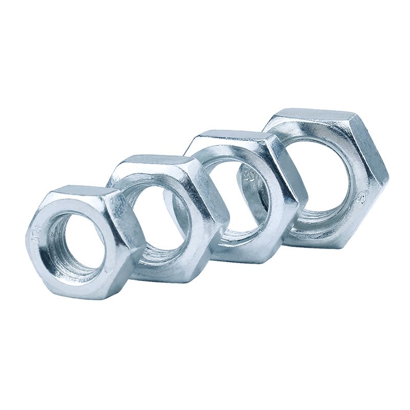 镀锌六角薄螺母GB6k172薄螺帽蓝白锌外六角螺丝帽M5M6M8M10M120M2
